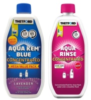 Thetford Aqua Kem Blue & Rinse Duo Concentrated Toilet Fluid Pack